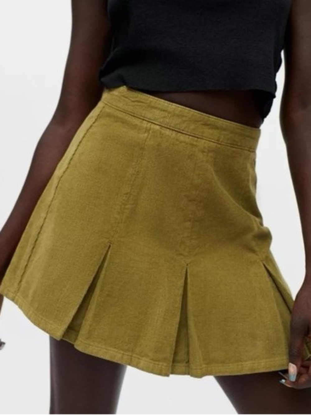 Urban Outfitters BDG Olive Green Pleated Mini Skirt
